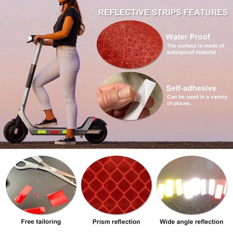 psler Reflective Stickers - 36 PCS High Visibility Reflective Tape Waterproof Strips Bulk Safety for Car Motorcycle Bike Trailer Helmet Mailbox Bag, 1.18 x 3.15 Inch - Image 3